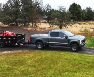 SUV on a forest road