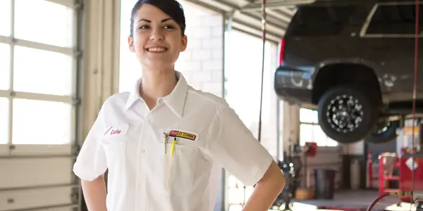 Female Les Schwab Employee in Service Bay