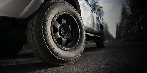 SUV on a forest road