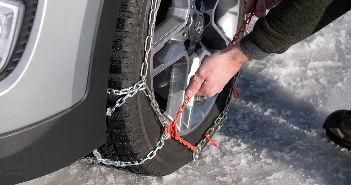 How to Install Car Snow Chains 