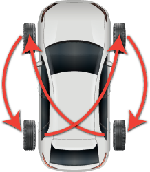 Forward Cross Tire Rotation Illustration